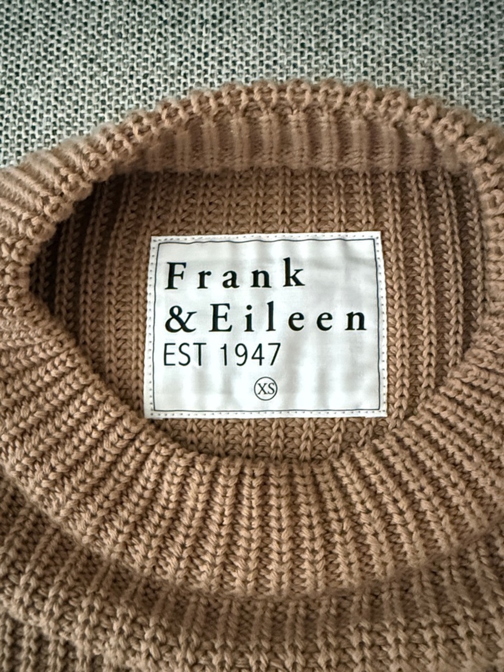 Frank & Eileen Men's Crewneck Sweater in Camel Brown - Picture 2 of 2